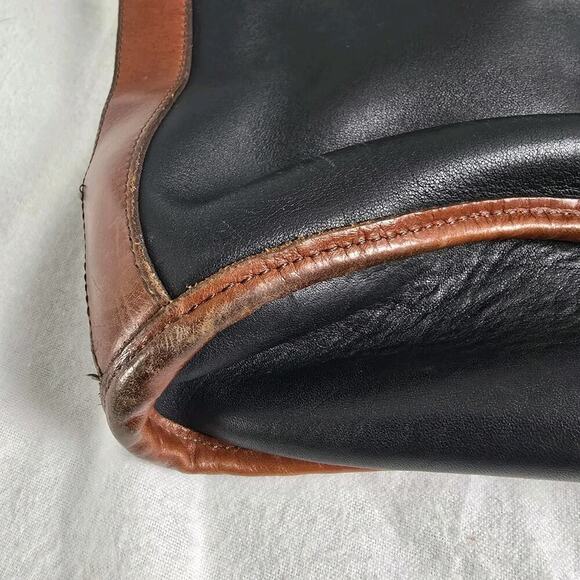 Brighton 90s Medium Brown Black Shoulder Tote Bag Purse 852249 Minimalist Mature - Picture 13 of 14